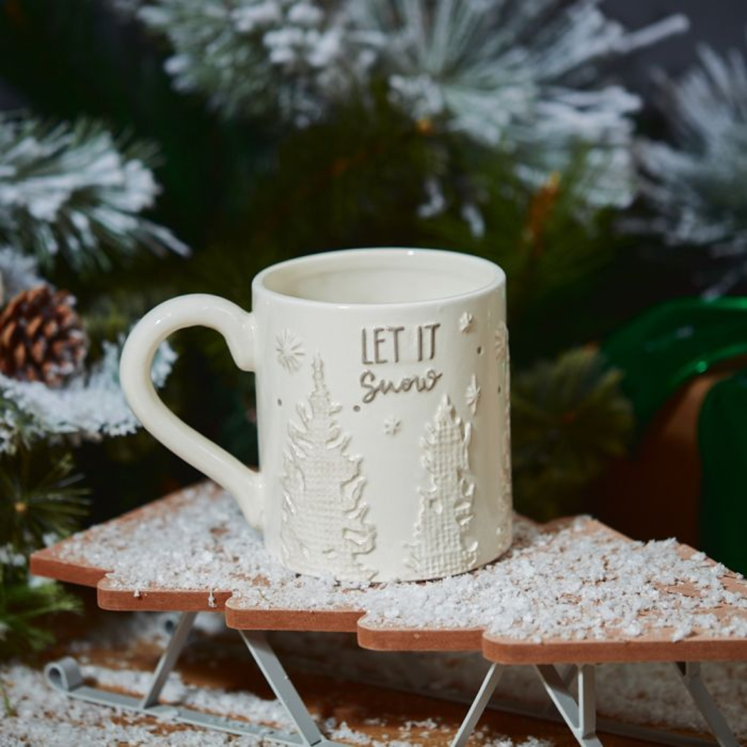 Christmas Mug W/ Textured Trees