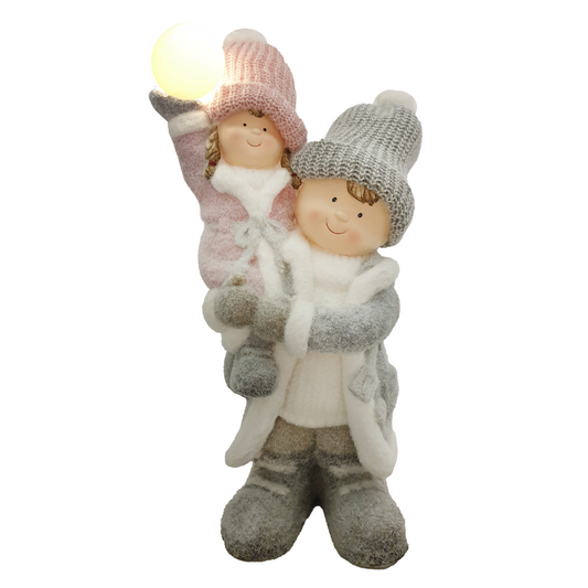 Kids Christmas Ornament W/ LED Ball (Boy)