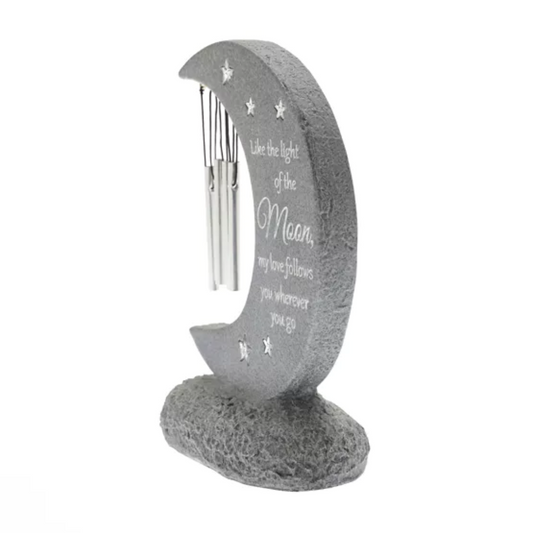 Thoughts Of You Graveside Stone Moon Windchime 22cm