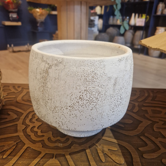 Rustic White Plant Pot 