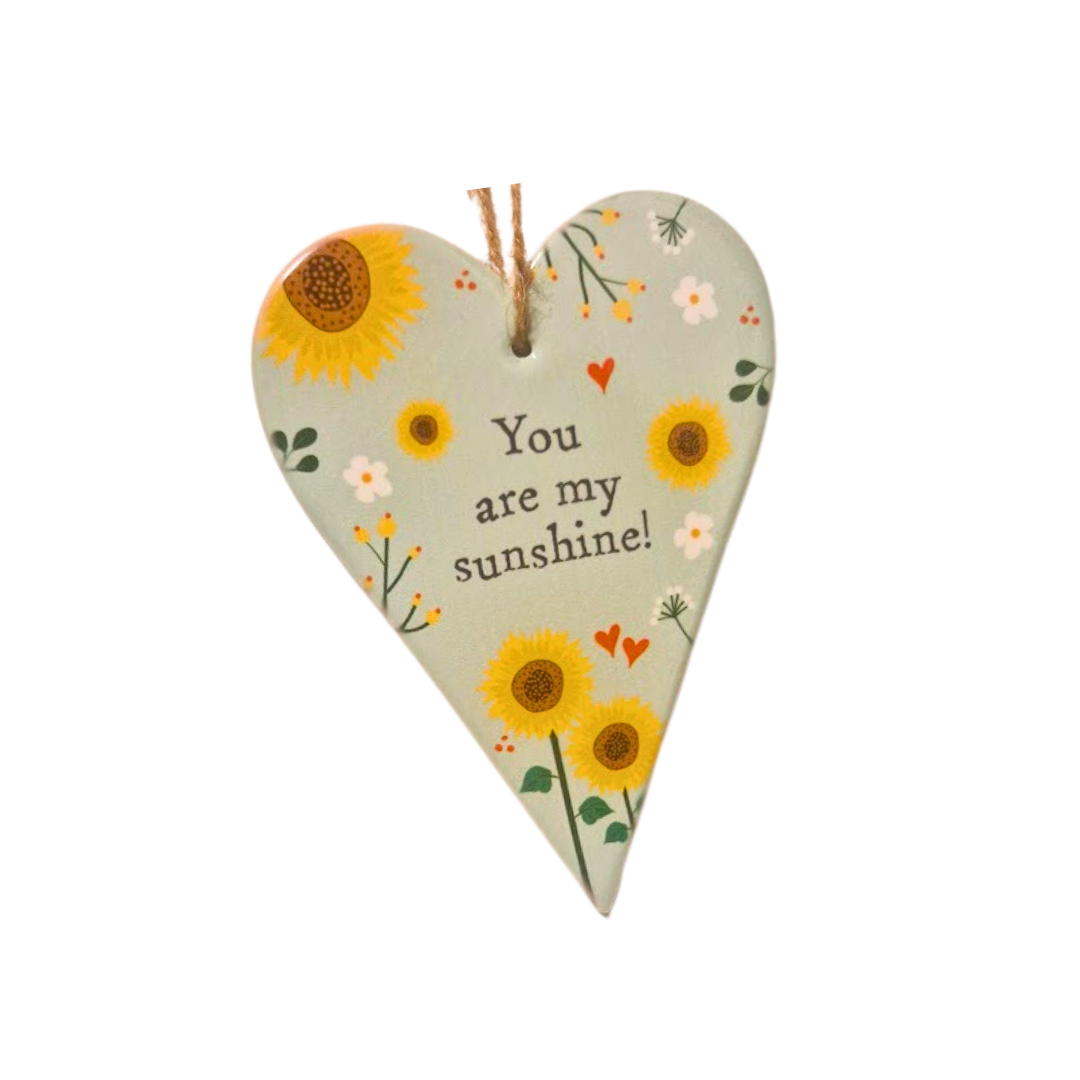 "You Are My Sunshine" Heart Shaped Plaque