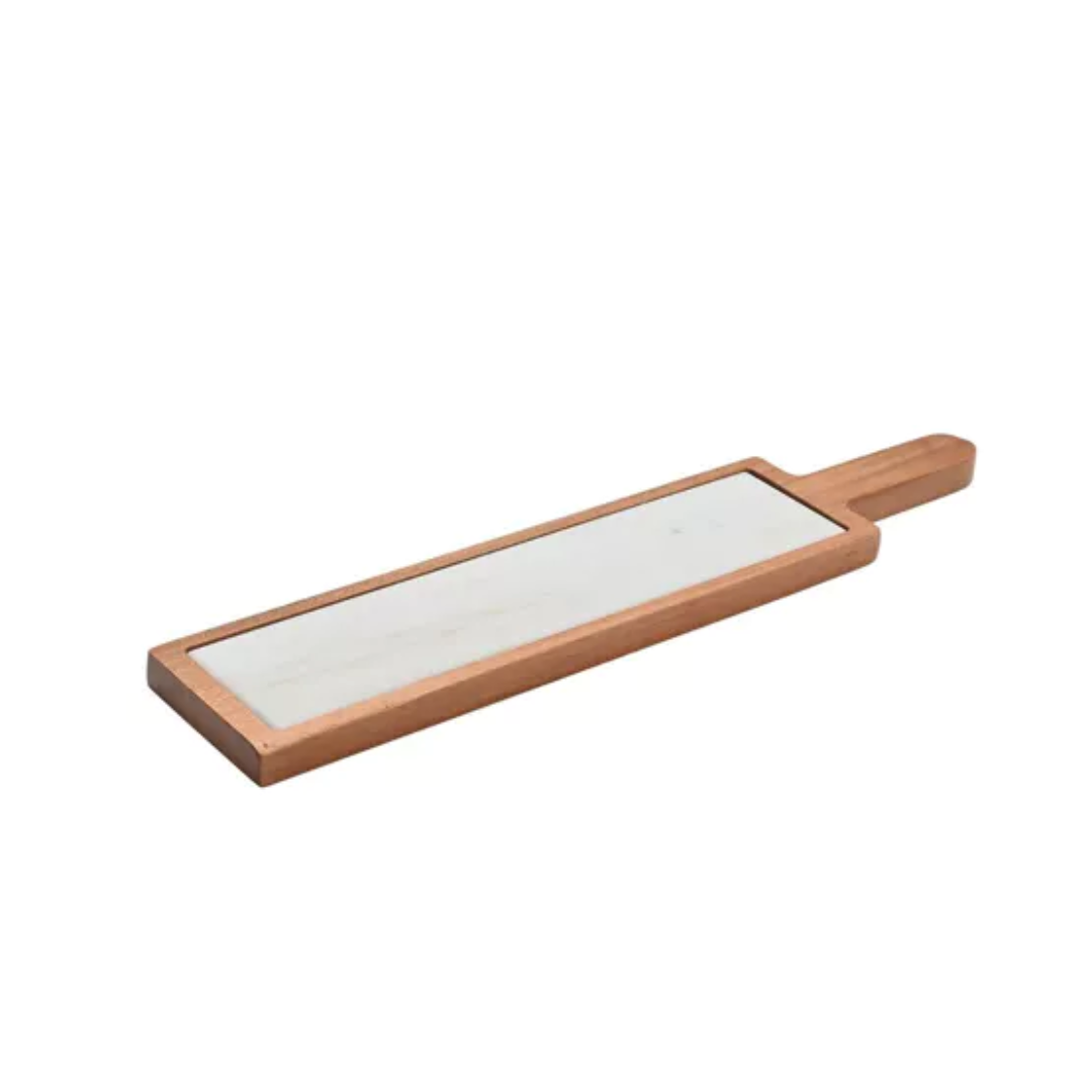 Hestia Marble & Acacia Wood Rectangular Serving Board - White