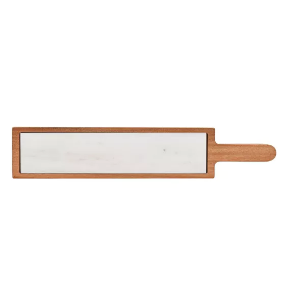 Hestia Marble & Acacia Wood Rectangular Serving Board - White