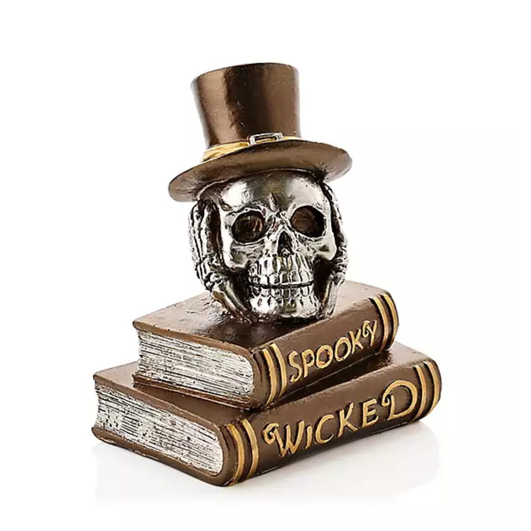 Skull with Top Hat Halloween Decoration