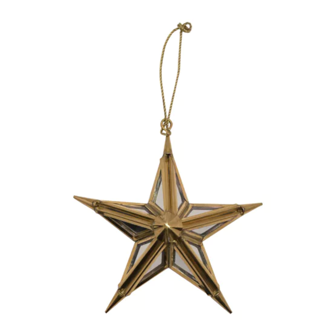 Celestial Gold Mirror Star Tree Decoration Small