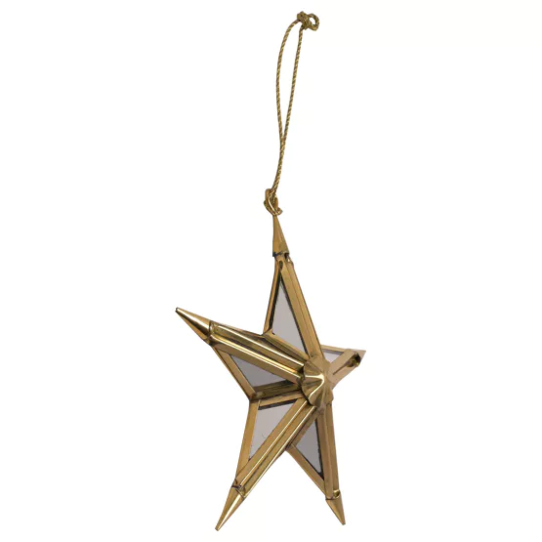 Celestial Gold Mirror Star Tree Decoration Small