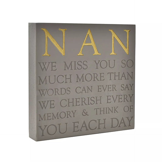 Thoughts of You Nan Square Plaque